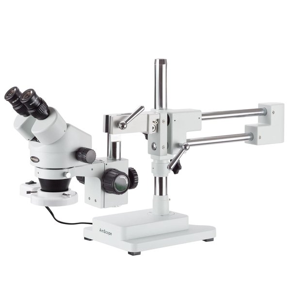 Amscope 7X-45X Binocular Stereo Boom Microscope, Ring Light SM-4B-FRL